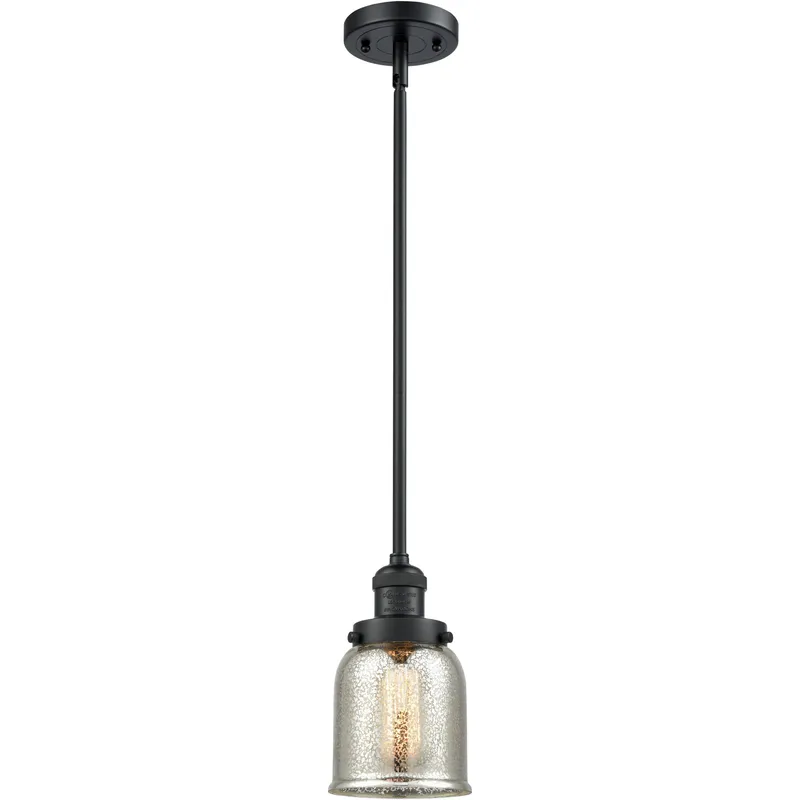 Franklin Restoration Bell 1 Light 5 inch Matte Black Mini Pendant Ceiling Light in Incandescent, Silver Plated Mercury, Franklin Restoration