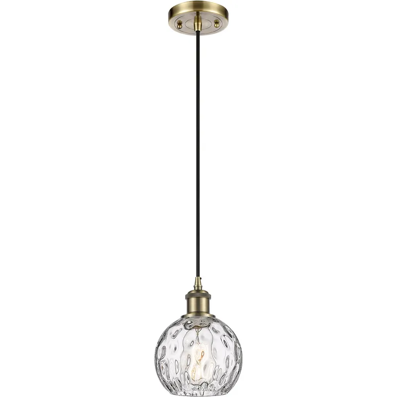 Ballston Athens Water Glass LED 6 inch Antique Brass Mini Pendant Ceiling Light