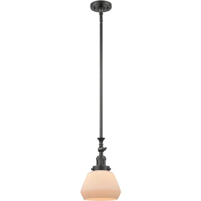 Franklin Restoration Fulton LED 7 inch Oil Rubbed Bronze Mini Pendant Ceiling Light in Matte White, Franklin Restoration