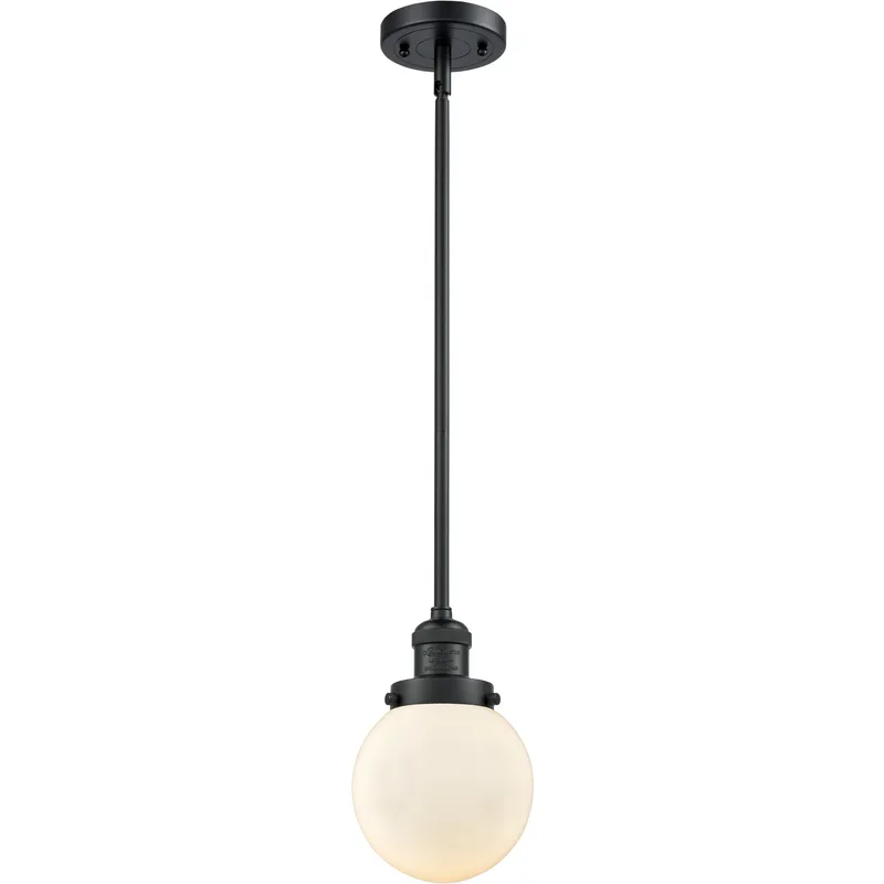 Franklin Restoration Beacon LED 6 inch Matte Black Mini Pendant Ceiling Light in Matte White, Franklin Restoration