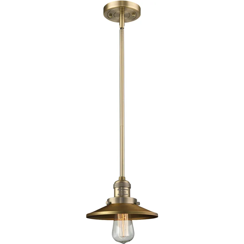 Franklin Restoration Railroad LED 8 inch Brushed Brass Mini Pendant Ceiling Light, Franklin Restoration