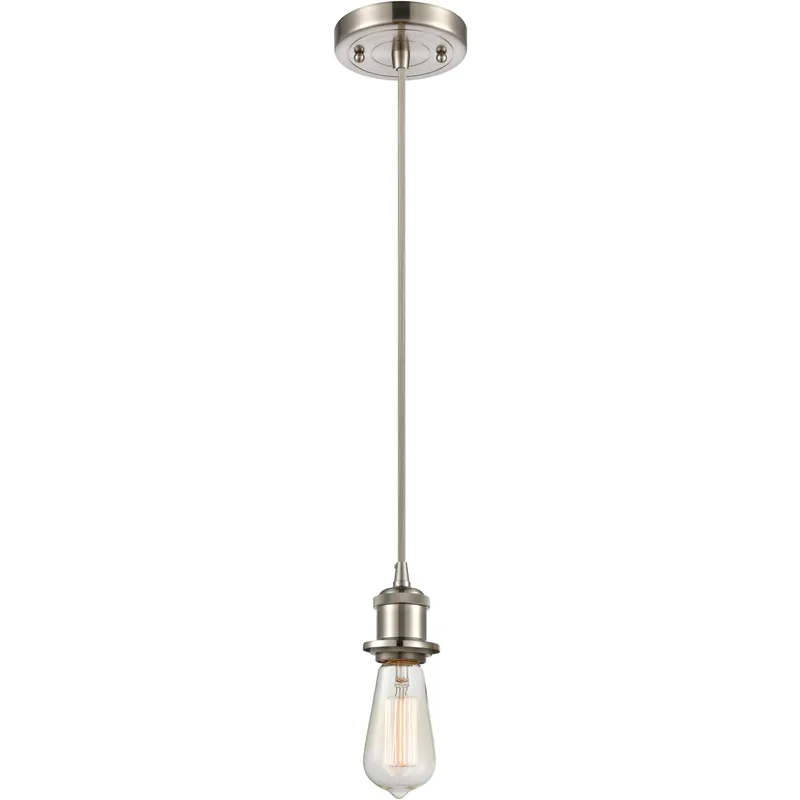 Ballston Bare Bulb 1 Light 5 inch Brushed Satin Nickel Mini Pendant Ceiling Light, Ballston