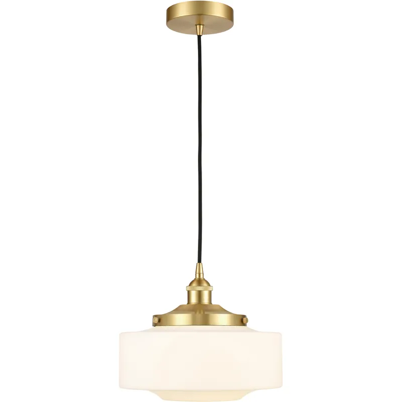 Bridgeton 1 Light 12 inch Satin Gold Mini Pendant Ceiling Light in Matte White Glass