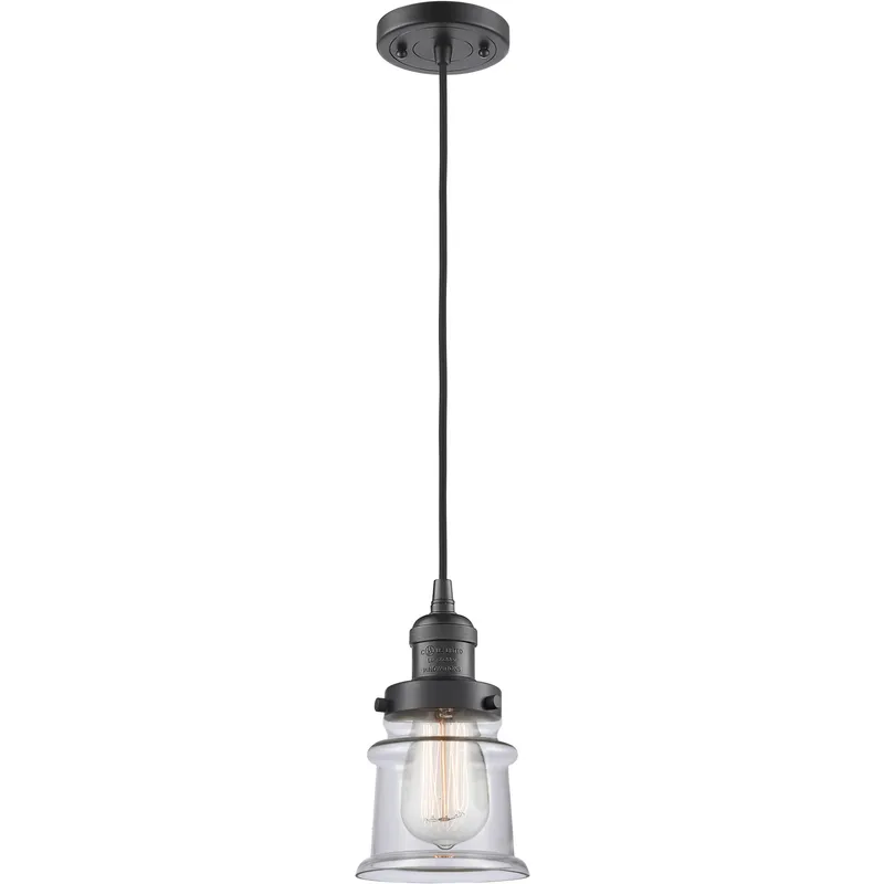 Franklin Restoration Canton 1 Light 6 inch Oil Rubbed Bronze Mini Pendant Ceiling Light in Incandescent, Clear, Franklin Restoration