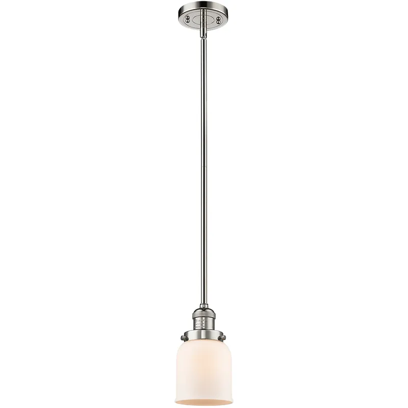 Franklin Restoration Bell 1 Light 5 inch Polished Nickel Mini Pendant Ceiling Light in Incandescent, Matte White, Franklin Restoration