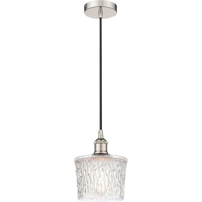 Edison Niagra LED 6.5 inch Polished Nickel Mini Pendant Ceiling Light