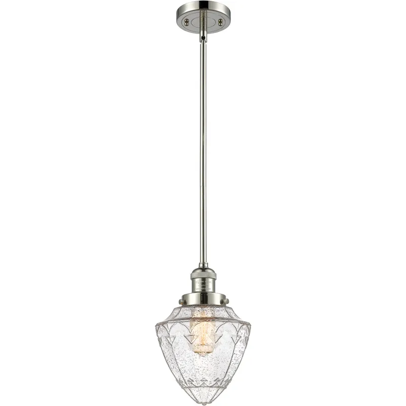Franklin Restoration Bullet 1 Light 7 inch Polished Nickel Mini Pendant Ceiling Light in Incandescent, Seedy