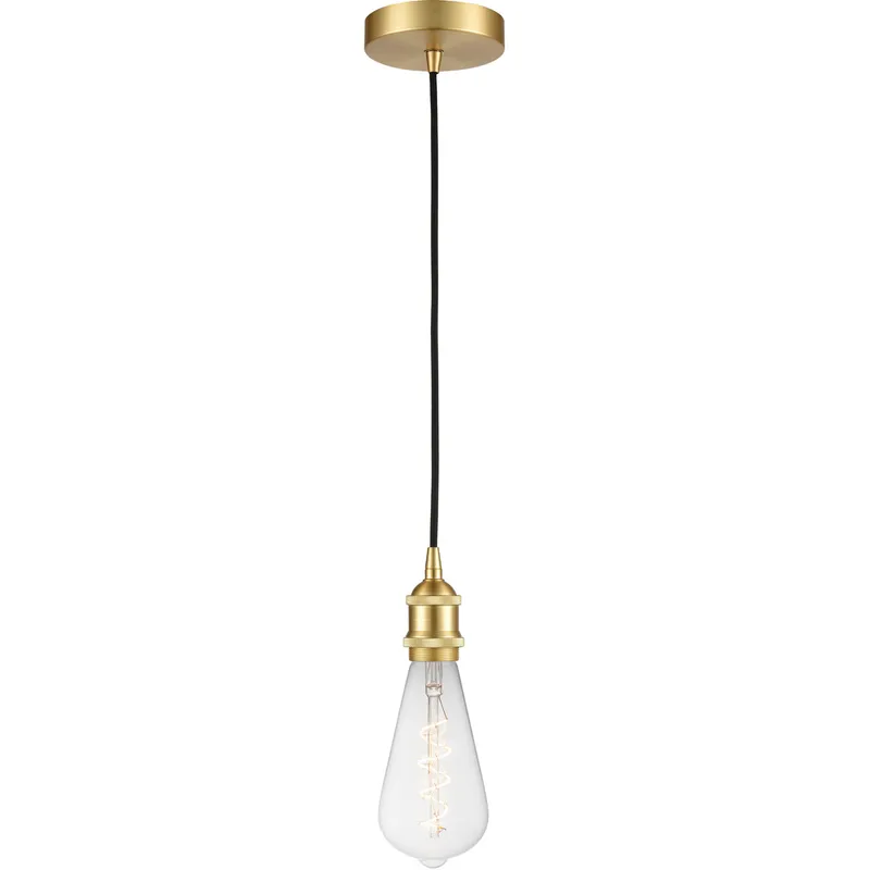 Ballston Edison LED 3.75 inch Satin Gold Mini Pendant Ceiling Light, Ballston