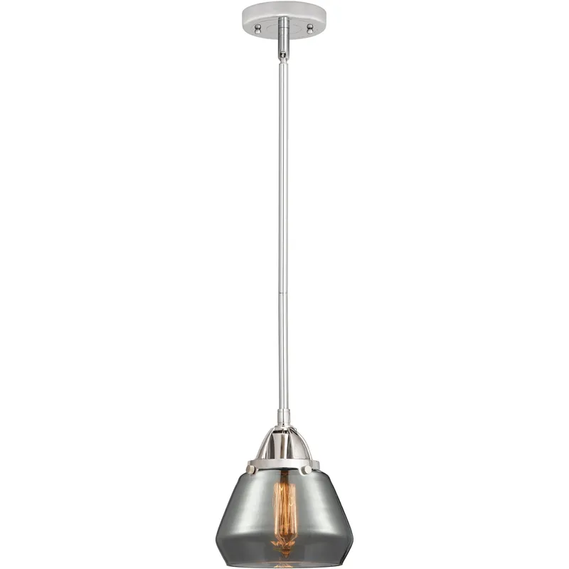 Nouveau 2 Fulton 1 Light 6.75 inch Polished Chrome Mini Pendant Ceiling Light in Bulb Not Included, Light Smoke Glass