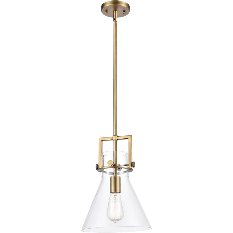 Restoration Newton LED 10 inch Brushed Brass Mini Pendant Ceiling Light, Restoration
