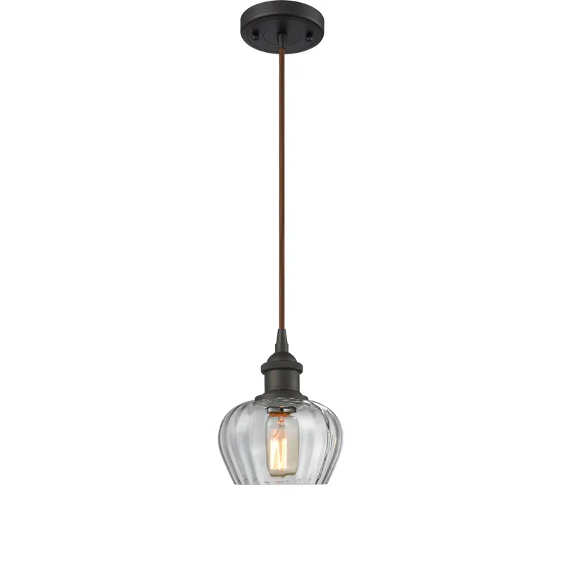 Ballston Fenton 1 Light 7 inch Oil Rubbed Bronze Mini Pendant Ceiling Light in Clear Glass, Ballston