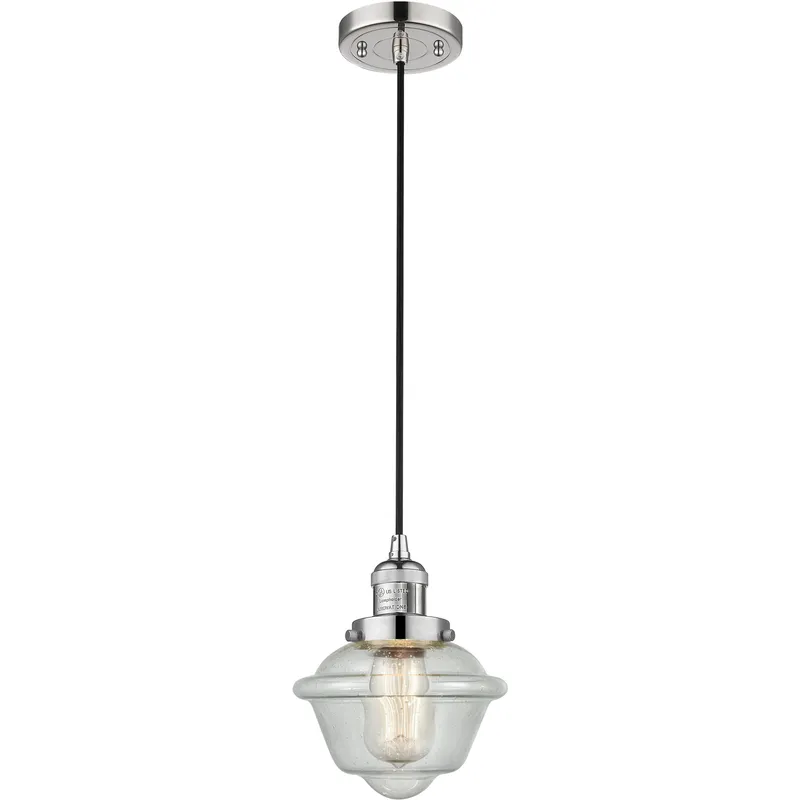 Franklin Restoration Oxford LED 7.5 inch Polished Nickel Mini Pendant Ceiling Light in Seedy, Franklin Restoration