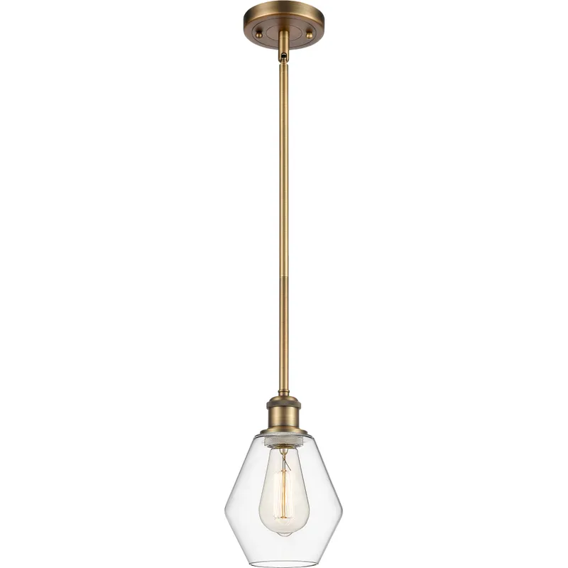 Ballston Cindyrella LED 6 inch Brushed Brass Mini Pendant Ceiling Light in Clear Glass