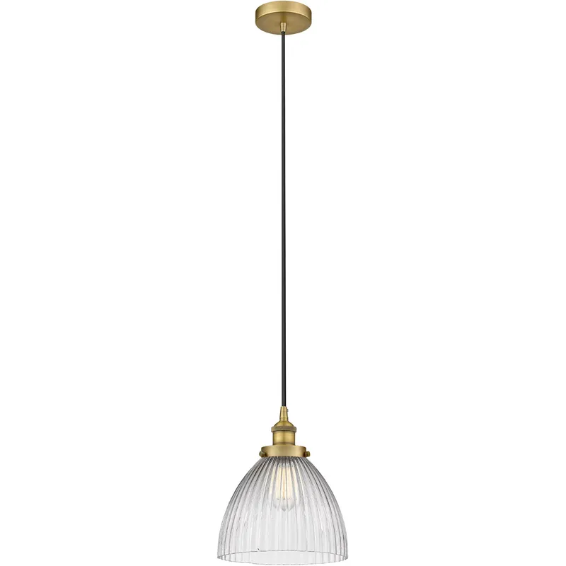Edison Seneca Falls LED 10 inch Brushed Brass Mini Pendant Ceiling Light