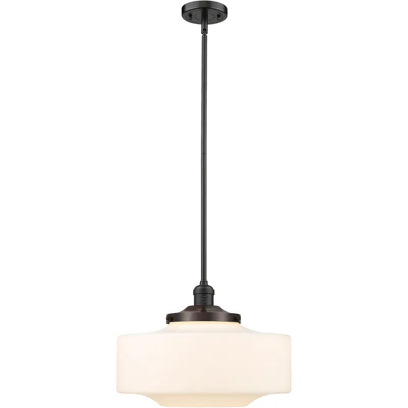 Franklin Restoration Bridgeton 1 Light 11.75 inch Oil Rubbed Bronze Mini Pendant Ceiling Light in Incandescent, Matte White