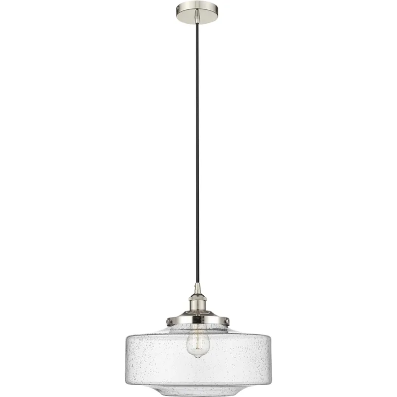 Bridgeton 1 Light 16 inch Polished Nickel Mini Pendant Ceiling Light in Seedy Glass