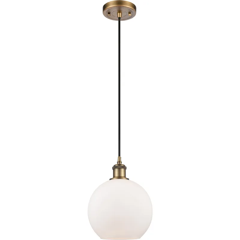 Ballston Athens 1 Light 8 inch Brushed Brass Mini Pendant Ceiling Light