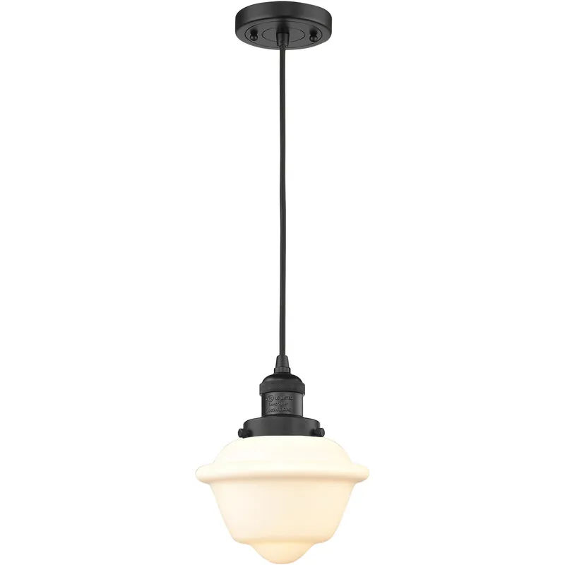Franklin Restoration Oxford 1 Light 7.5 inch Matte Black Mini Pendant Ceiling Light in Incandescent, Matte White, Franklin Restoration