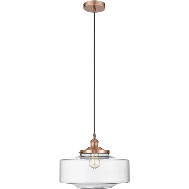 Bridgeton 1 Light 16 inch Antique Copper Mini Pendant Ceiling Light in Clear Glass