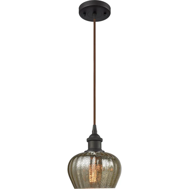 Ballston Fenton 1 Light 7 inch Oil Rubbed Bronze Mini Pendant Ceiling Light in Mercury Glass, Ballston