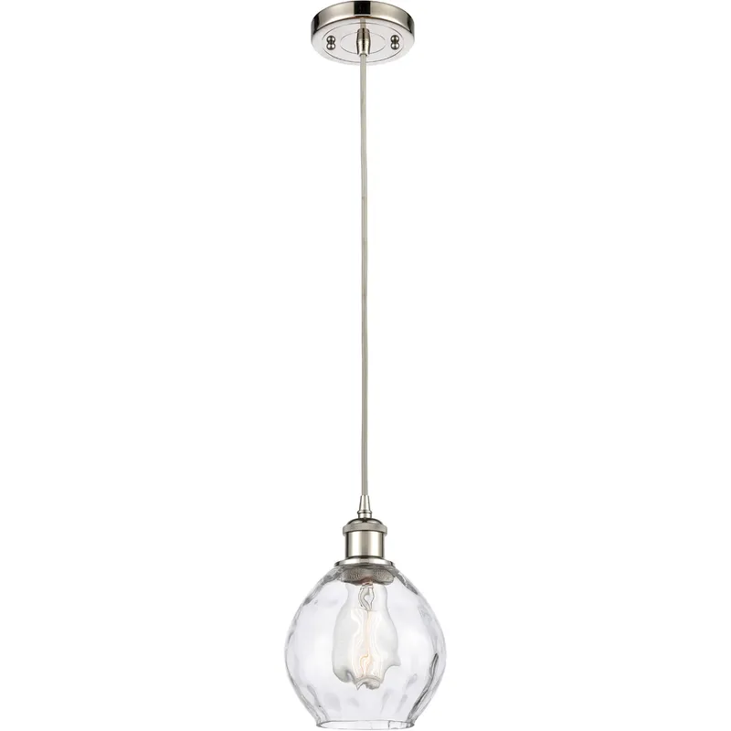 Ballston Small Waverly LED 6 inch Polished Nickel Mini Pendant Ceiling Light in Silver, Ballston