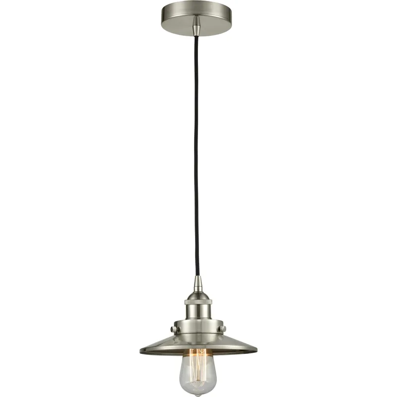 Franklin Restoration Railroad 1 Light 8 inch Brushed Satin Nickel Mini Pendant Ceiling Light
