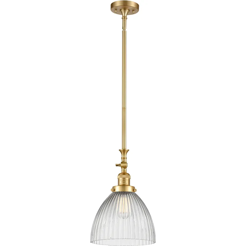 Franklin Restoration Seneca Falls 1 Light 9.5 inch Satin Gold Mini Pendant Ceiling Light in Incandescent, Franklin Restoration