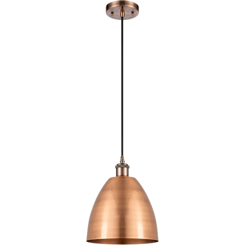 Ballston Dome 1 Light 9 inch Antique Copper Mini Pendant Ceiling Light
