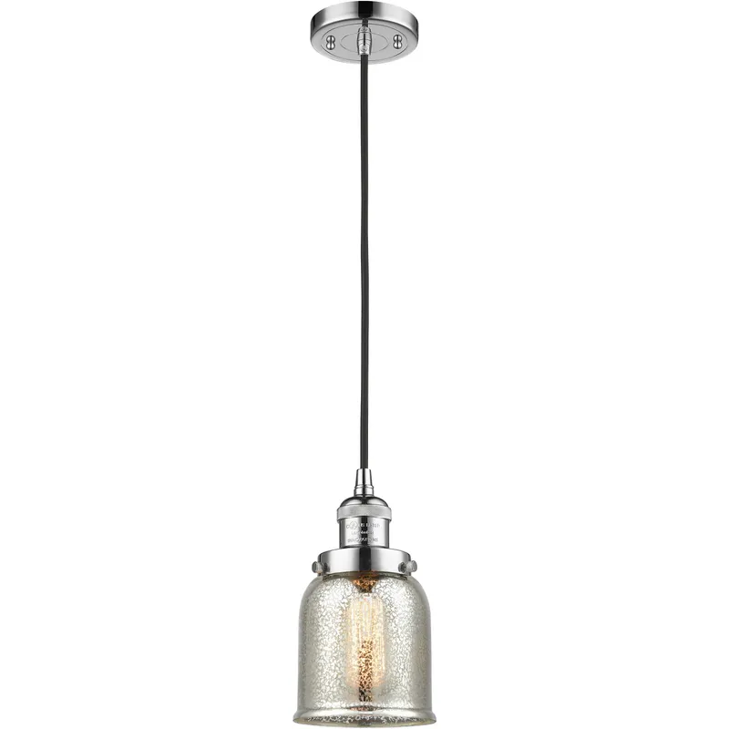 Franklin Restoration Bell LED 5 inch Polished Chrome Mini Pendant Ceiling Light in Silver Plated Mercury, Franklin Restoration