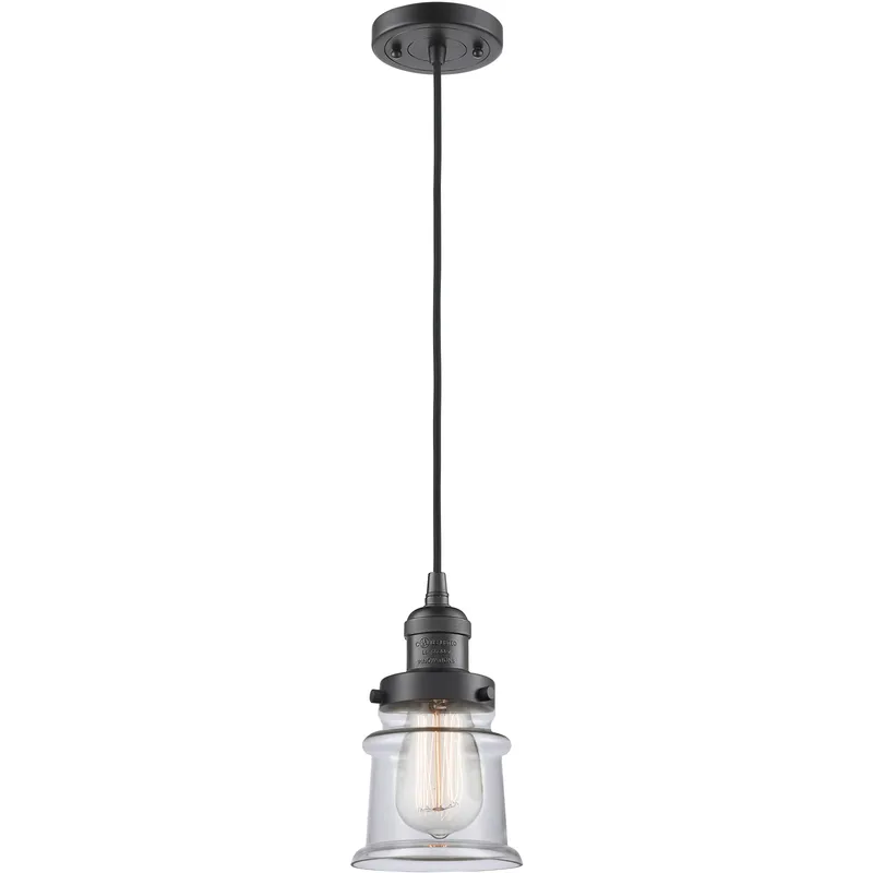 Franklin Restoration Canton LED 6 inch Oil Rubbed Bronze Mini Pendant Ceiling Light in Clear, Franklin Restoration