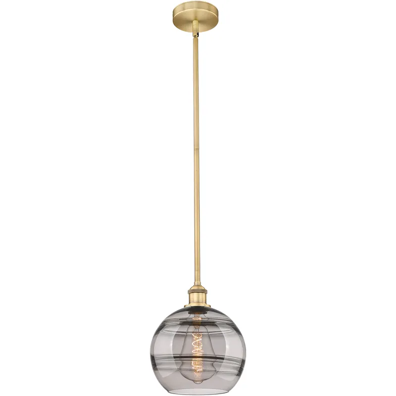 Edison Rochester 1 Light 10 inch Brushed Brass Stem Hung Mini Pendant Ceiling Light