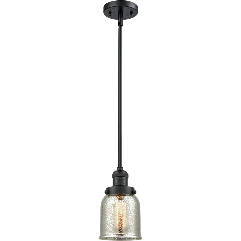 Franklin Restoration Bell LED 5 inch Matte Black Mini Pendant Ceiling Light in Silver Plated Mercury, Franklin Restoration