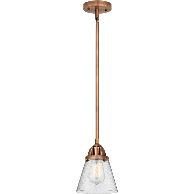 Nouveau 2 Cone LED 6.25 inch Antique Copper Mini Pendant Ceiling Light in Seedy