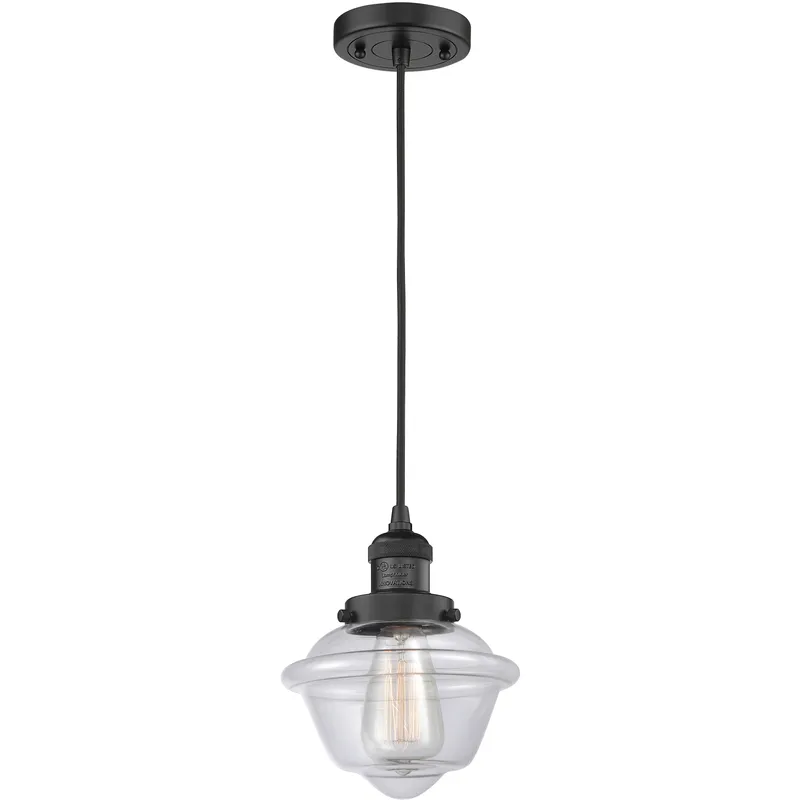 Franklin Restoration Oxford LED 7.5 inch Matte Black Mini Pendant Ceiling Light in Clear, Franklin Restoration