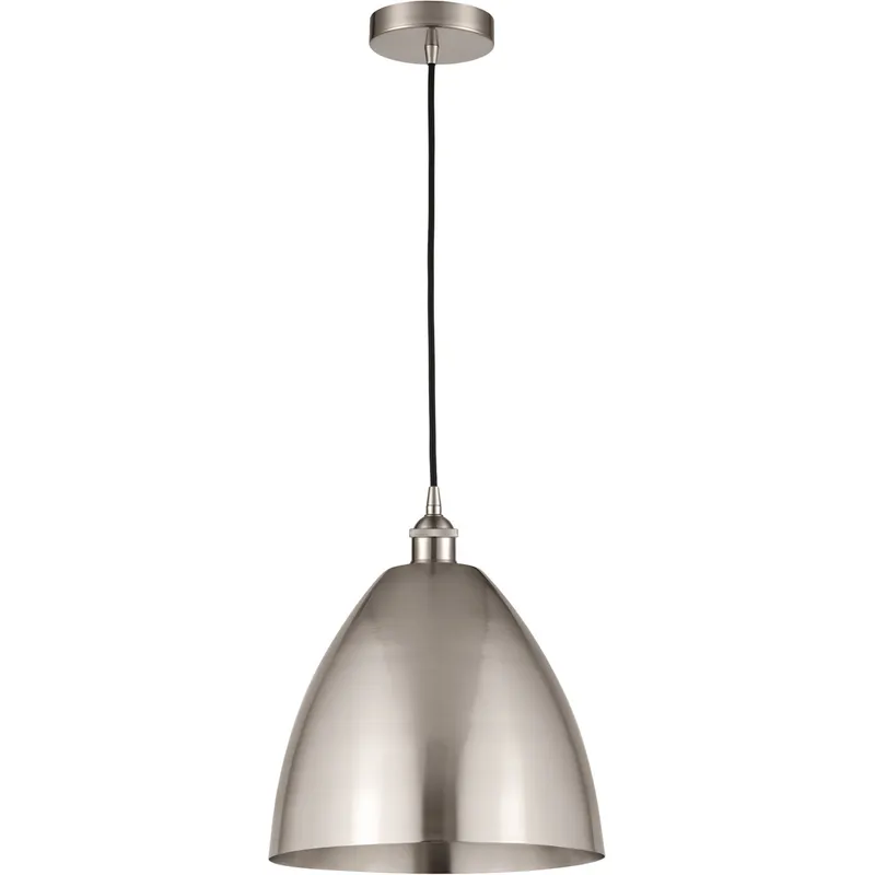 Edison Dome LED 12 inch Brushed Satin Nickel Mini Pendant Ceiling Light