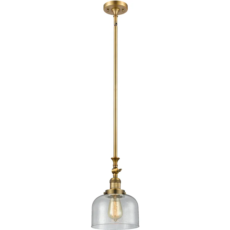 Franklin Restoration Bell LED 8 inch Brushed Brass Mini Pendant Ceiling Light in Seedy, Franklin Restoration