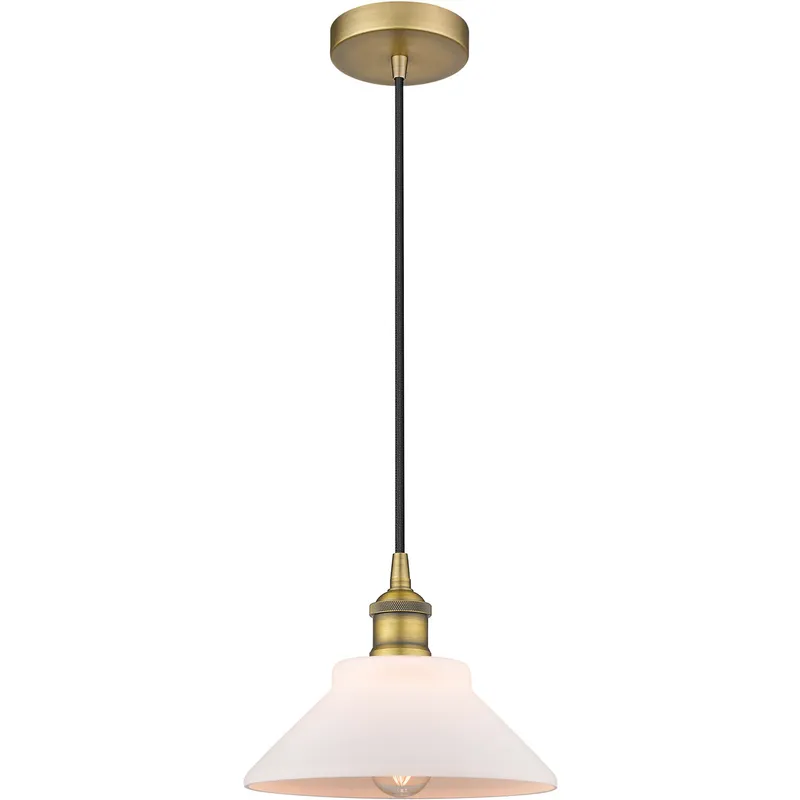 Edison Orwell LED 8 inch Brushed Brass Mini Pendant Ceiling Light