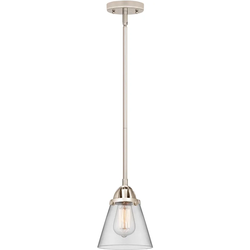Nouveau 2 Cone LED 6.25 inch Polished Nickel Mini Pendant Ceiling Light in Clear