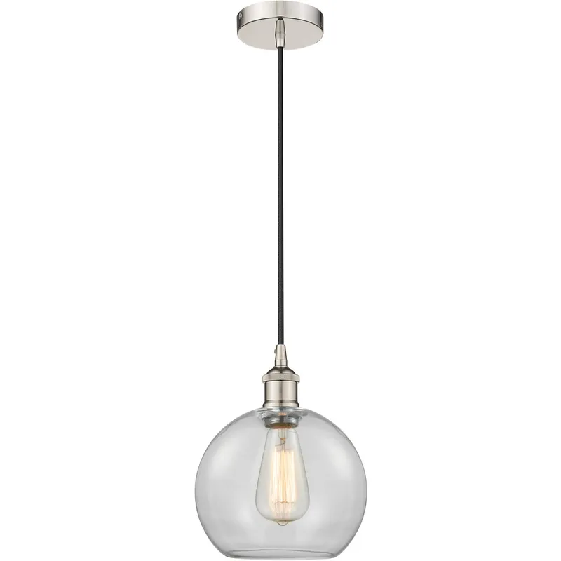 Edison Athens 1 Light 8 inch Polished Nickel Mini Pendant Ceiling Light