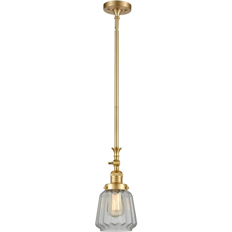 Franklin Restoration Chatham 1 Light 6 inch Satin Gold Mini Pendant Ceiling Light in Incandescent, Clear, Franklin Restoration