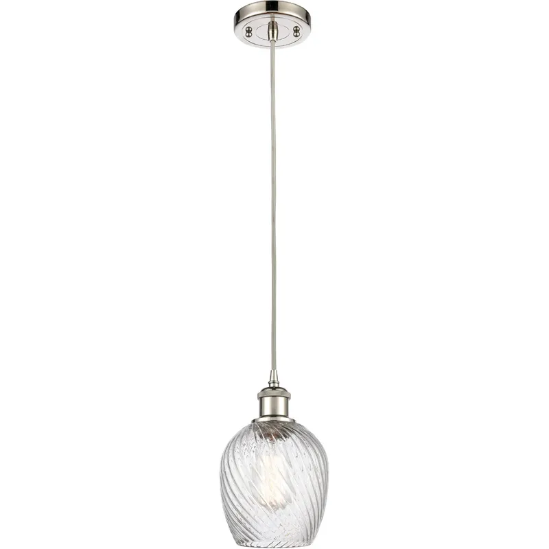 Ballston Salina LED 5 inch Polished Nickel Mini Pendant Ceiling Light in Silver, Ballston