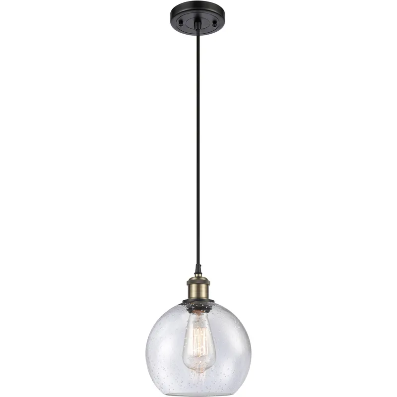 Ballston Athens 1 Light 8 inch Black Antique Brass Mini Pendant Ceiling Light