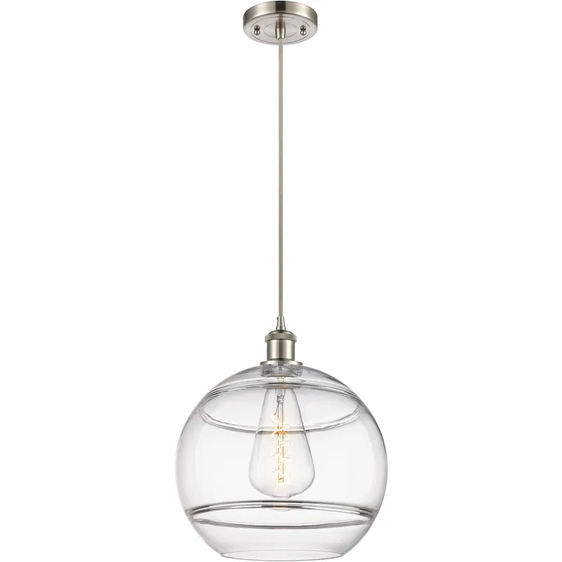 Ballston Rochester 1 Light 12 inch Brushed Satin Nickel Cord Hung Mini Pendant Ceiling Light