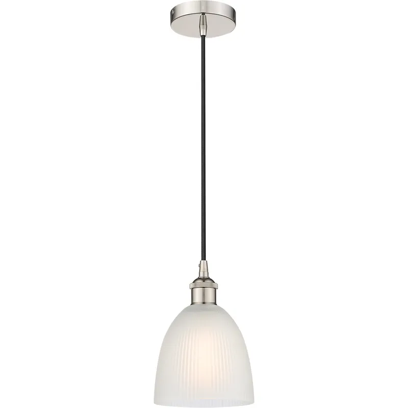 Edison Castile LED 6 inch Polished Nickel Mini Pendant Ceiling Light