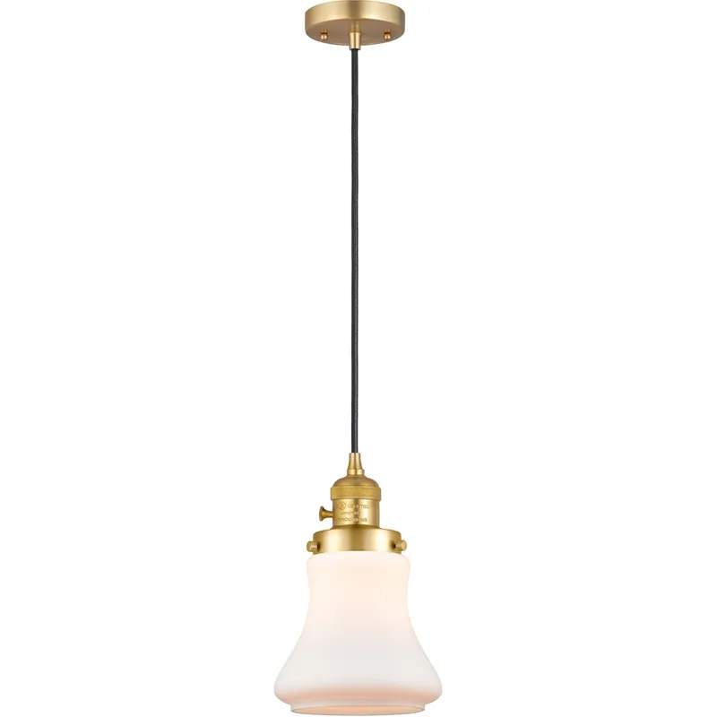 Franklin Restoration Bellmont 1 Light 6 inch Satin Gold Mini Pendant Ceiling Light