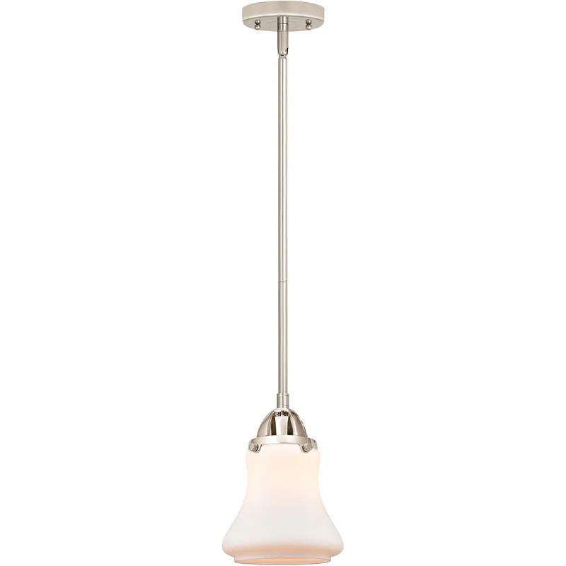 Nouveau 2 Bellmont 1 Light 6 inch Polished Nickel Mini Pendant Ceiling Light in Matte White Glass