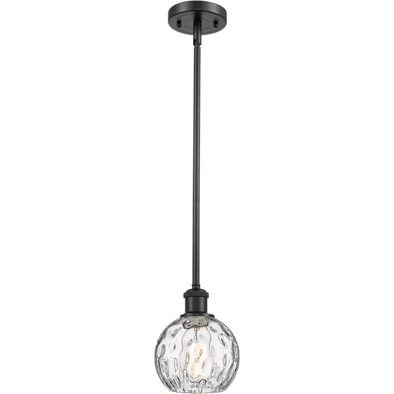 Ballston Athens Water Glass 1 Light 6 inch Matte Black Mini Pendant Ceiling Light