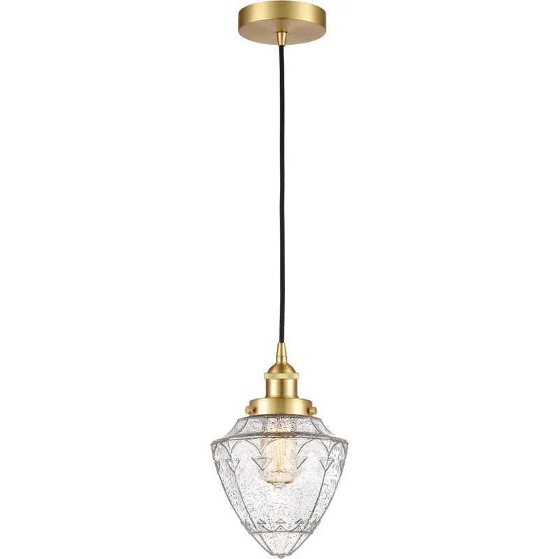 Edison Bullet LED 8 inch Satin Gold Mini Pendant Ceiling Light