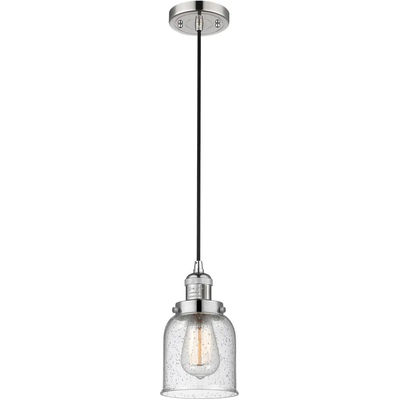 Franklin Restoration Bell LED 5 inch Polished Nickel Mini Pendant Ceiling Light in Seedy, Franklin Restoration