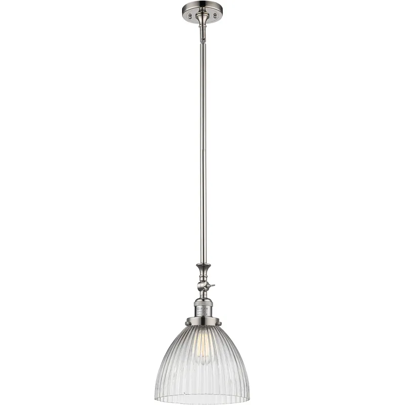 Franklin Restoration Seneca Falls 1 Light 9.5 inch Polished Nickel Mini Pendant Ceiling Light in Incandescent, Franklin Restoration